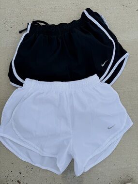 Nike Women’s Black and White Athletic Running Shorts - 2 Pack